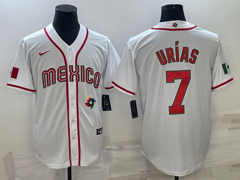Men 2023 World Cub Mexico #7 Urias White Nike MLB Jersey28->more jerseys->MLB Jersey